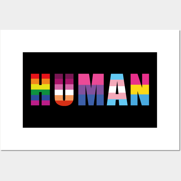 HUMAN LGBTQ Gay Lesbian Transgender Bisexual Pansexual Equally Wall Art by BrightGift